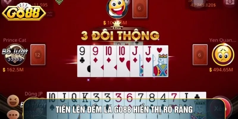 Tiến lên đếm lá Go88 hiển thị rõ ràng với màu sắc sinh động Tiến lên đếm lá Go88 hiển thị rõ ràng với màu sắc sinh động